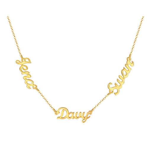 personalized three name necklace supplier overseas china custom stainless steel handwriting jewelry making supplies